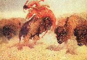 Frederick Remington The Buffalo Runner oil painting
